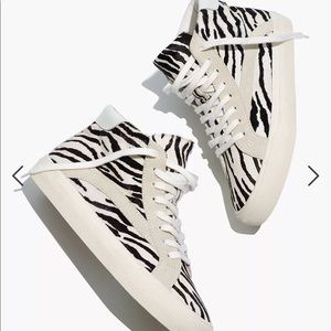 Madewell Zebra High-Top Sneakers